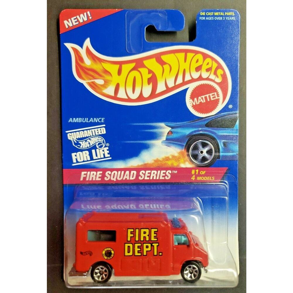 1996‎ Hot Wheels Fire Squad Series Ambulance City of Hot Wheels 1/4 Red HW11